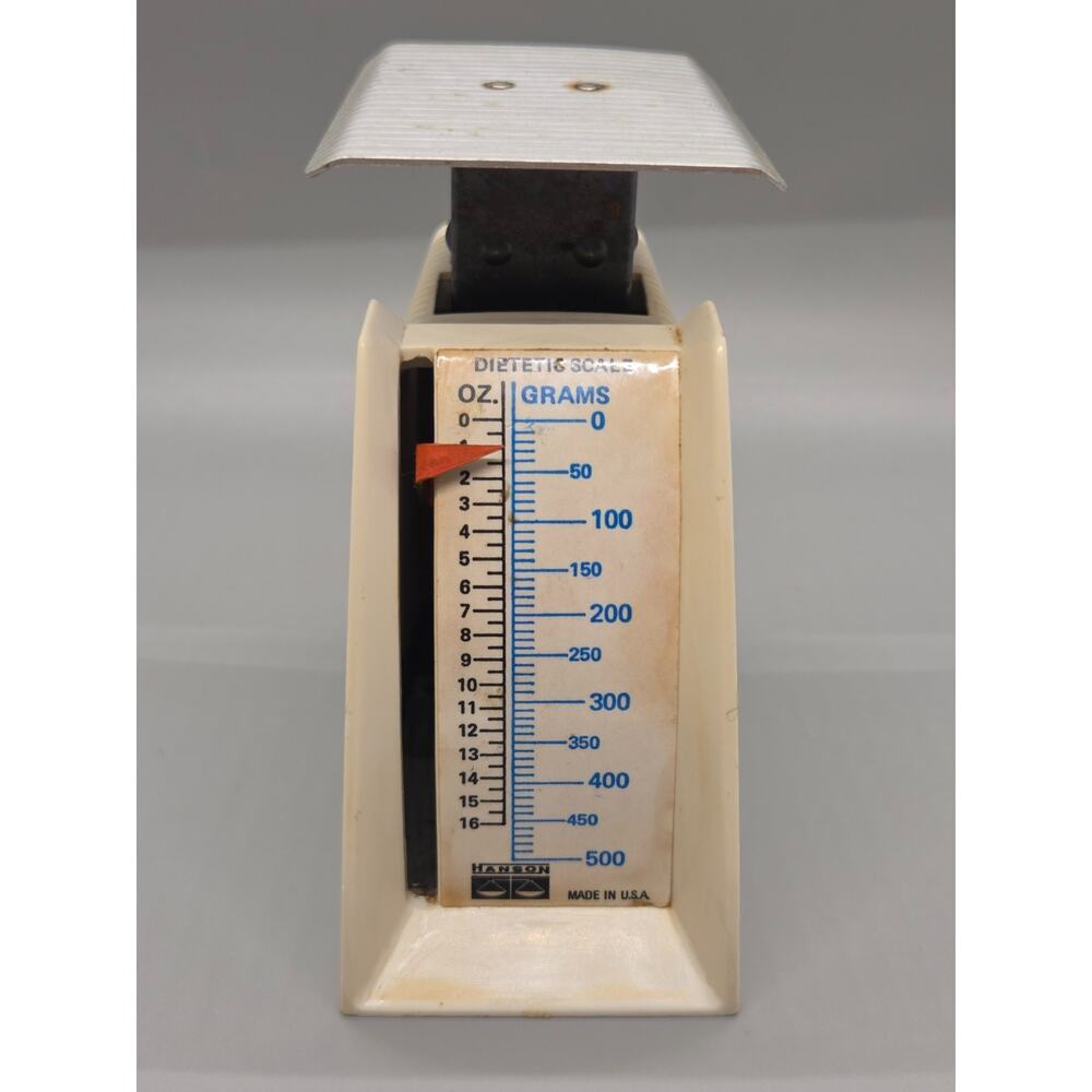 Vintage Hanson Kitchen Dietetic Food Scale 0-16 oz Grams Made In USA